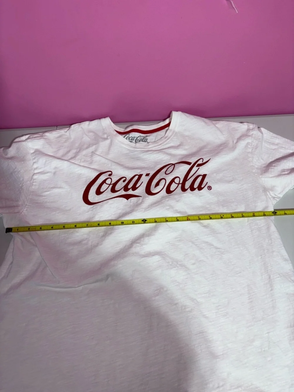 Coca Cola White Tee with Red Logo and Stitching - Picture 7 of 9